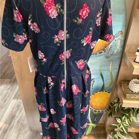 LuLaRoe Pink and Red Pleated Midi Sundress - Picture 5 of 7